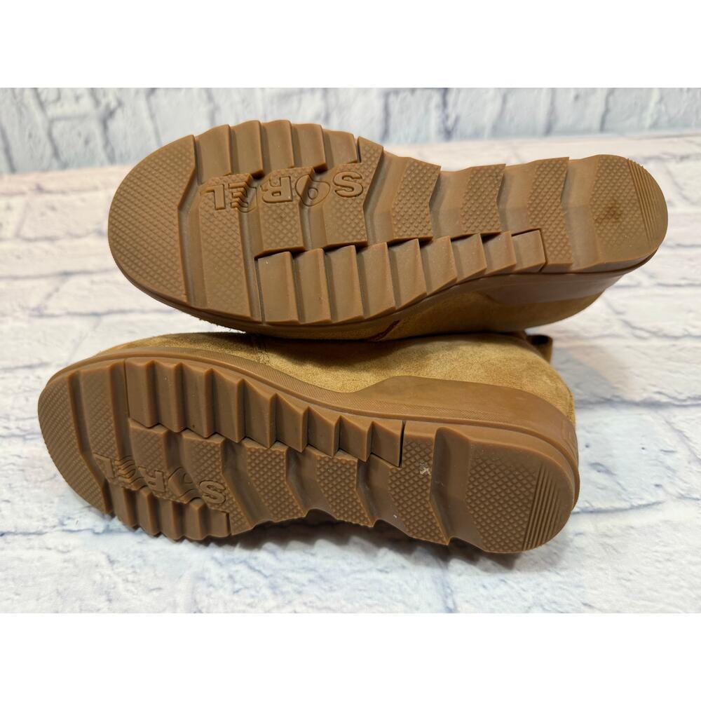 Sorel Women's Cognac Suede Lace-Up Wedge Winter Boots - Picture 2 of 10